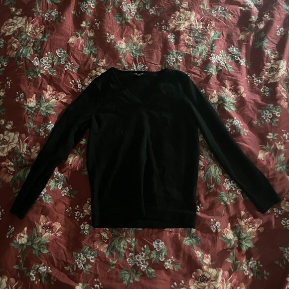 Talbots Black V-Neck Sweater - Picture 1 of 2